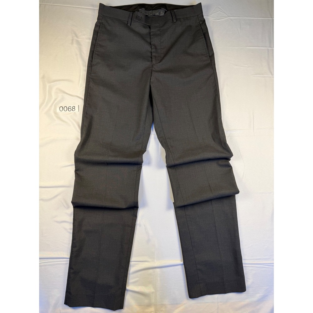 Calvin Klein X Slim Fit Dress Pants Mens 30x34 Gray Flat Front Trousers 0068